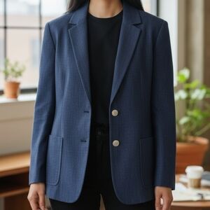 Vintage Pendleton Women's Navy Blazer Linen Blend Size 10